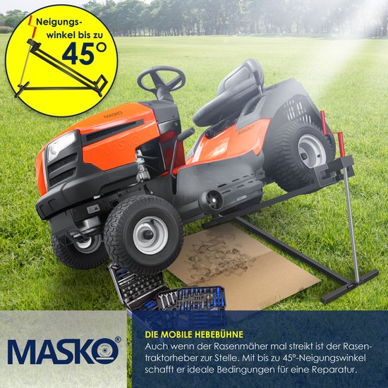 MASKO® Zitmaaierkrik 400kg Lift voor Zitmaaier - Zitmaaierlift Krik Systeem - Zwart van Merkloos	 — afbeelding 2