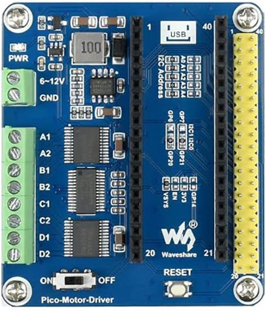 Motor Driver Module voor Raspberry Pi Pico - 4 DC Motoren aansturen met ...