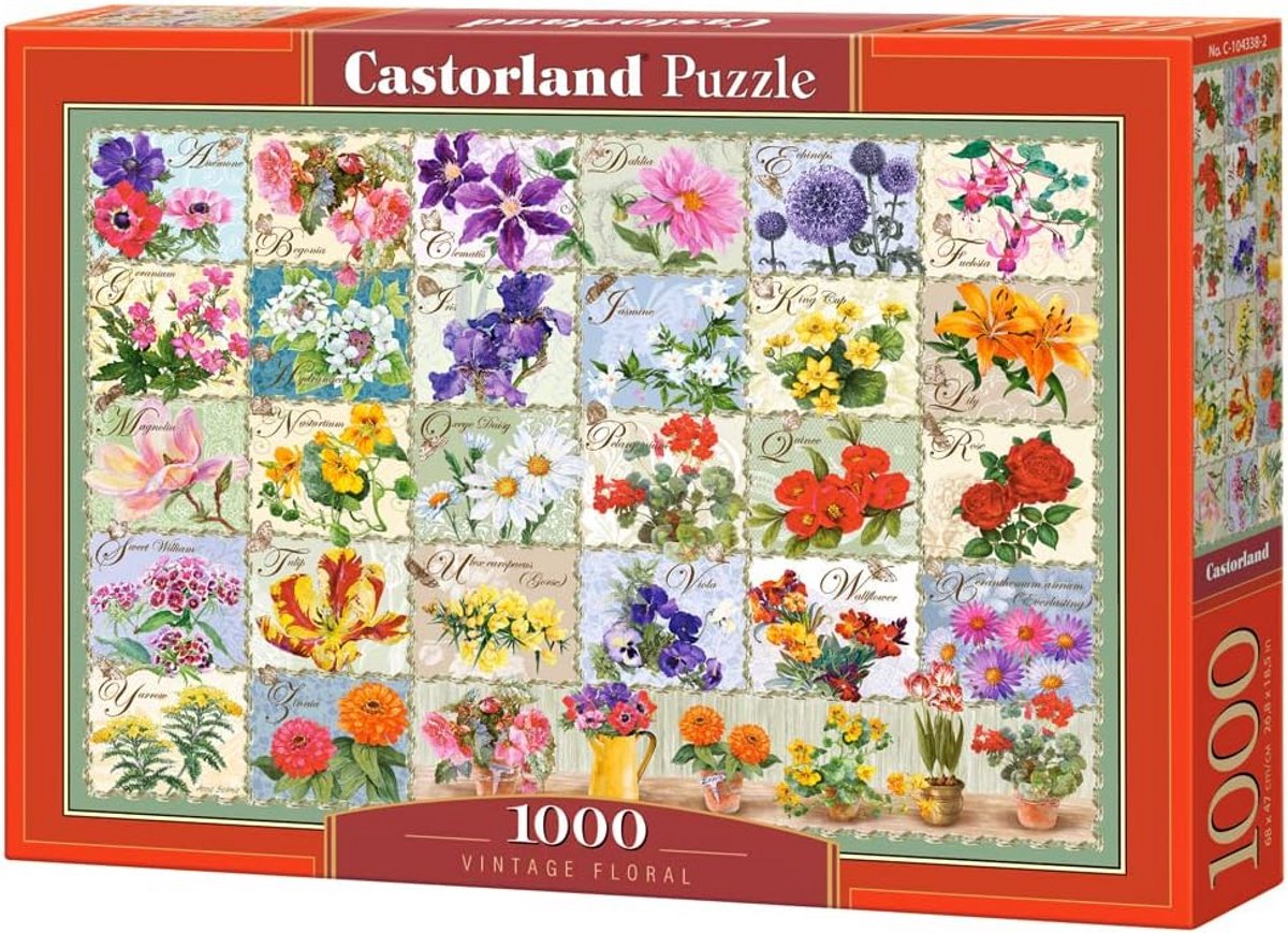 Bloemenpuzzel 1000 stukjes Vintage Design Kleurrijk