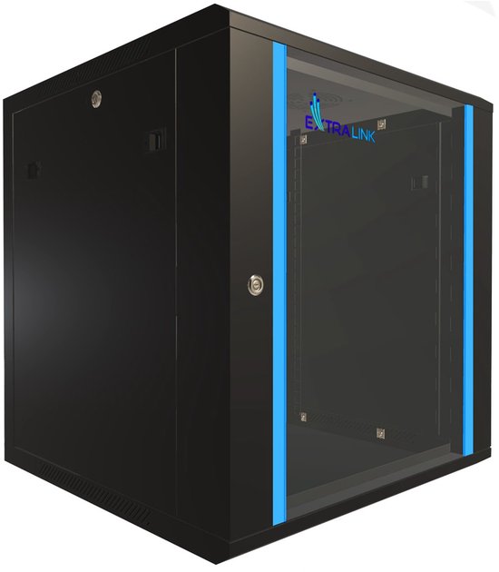 Extralink EX.7256, Rack monté sur le mur, 12U, 60 kg, Verrouillage des touches, Noir