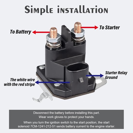 12V Starter Solenoïde Relais voor Grasmaaier en ATV Vervangend Onderdeel — afbeelding 2