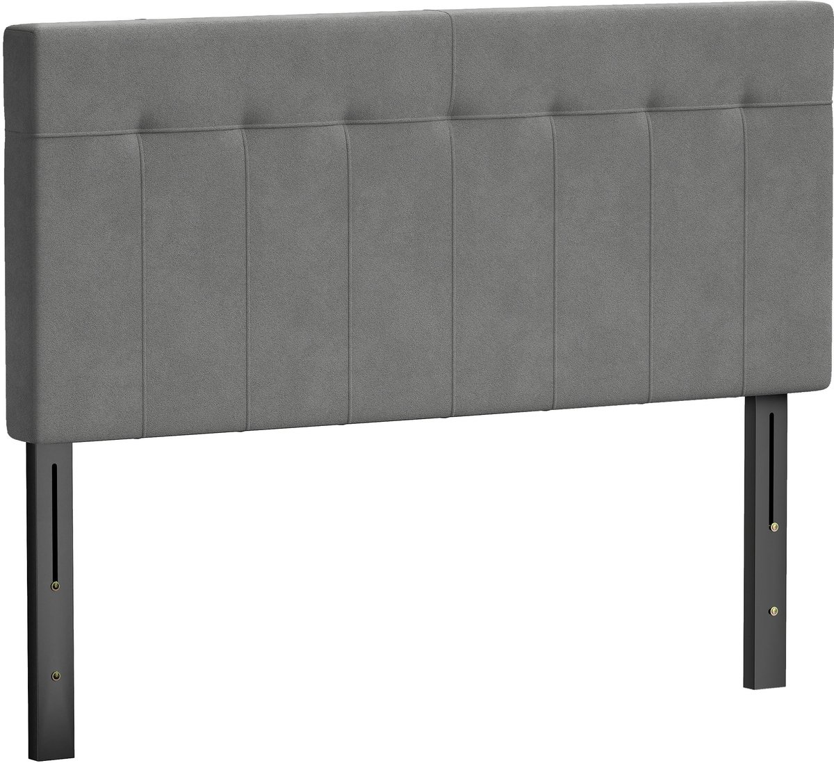Homcom Headboard-Polyester, Metaal-140L x 10B x 106-126H cm-Grijs