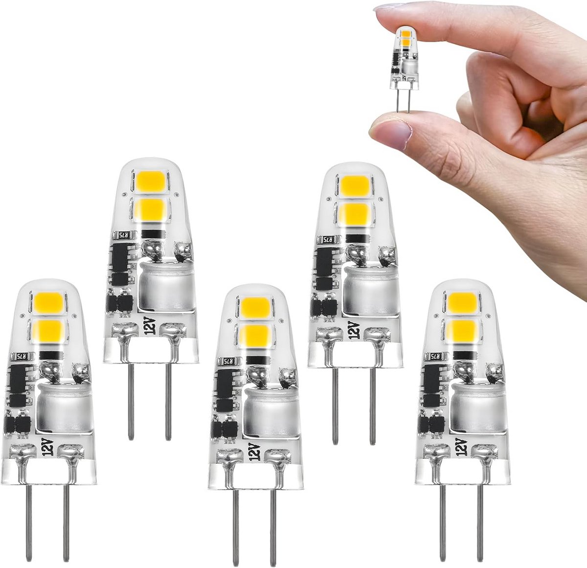 G4 LED Lampen 1.2W Warm Wit 4000K 12V Vervanging voor Halogeen (5 Stuks)