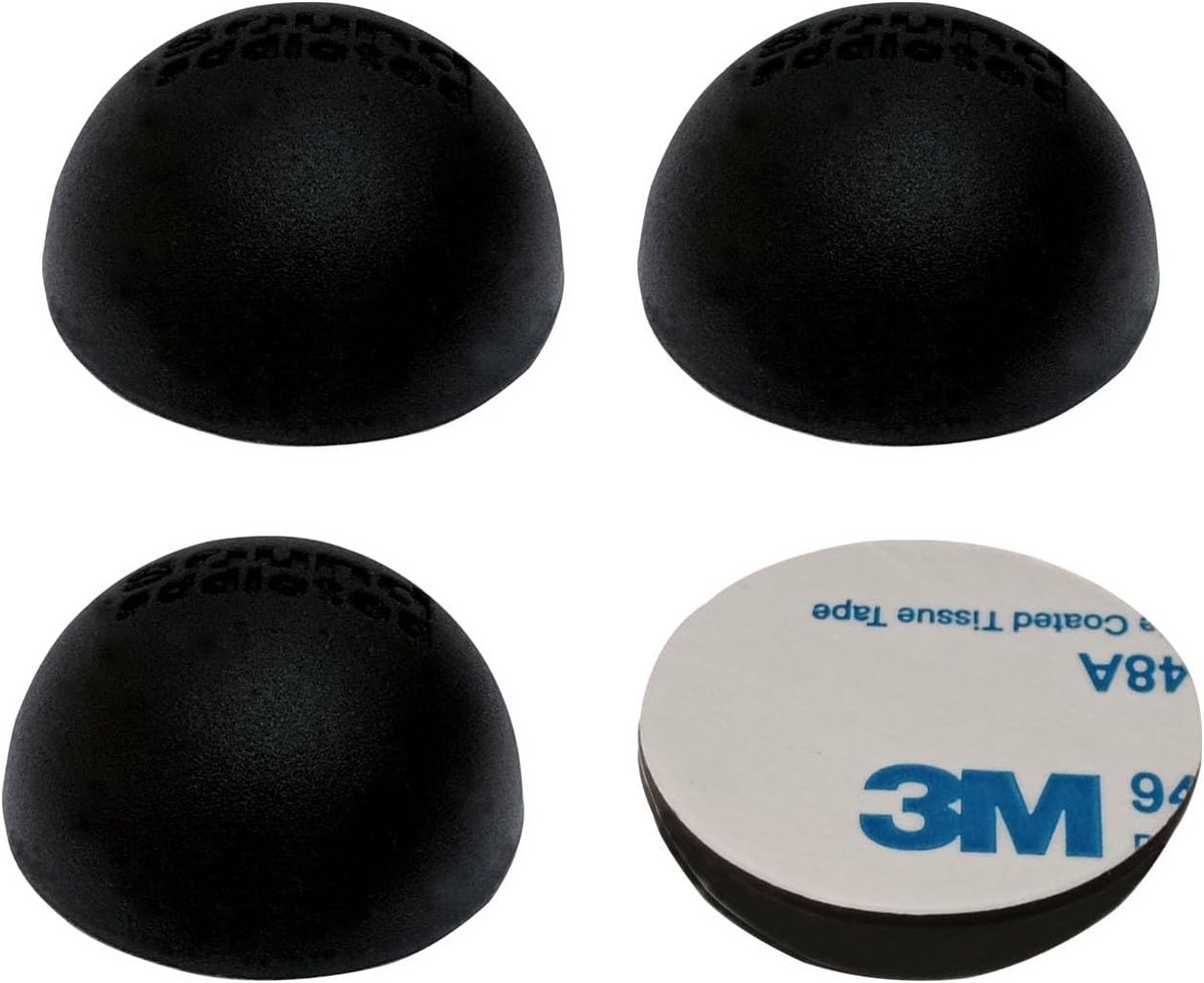 Zelfklevende rubberen voetjes 30mm zwart antislip set van 4