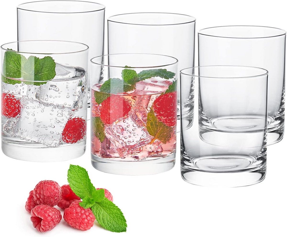 Set van 6 Dubbele Old Fashioned Glazen 410ML - Robuuste Whiskybekers