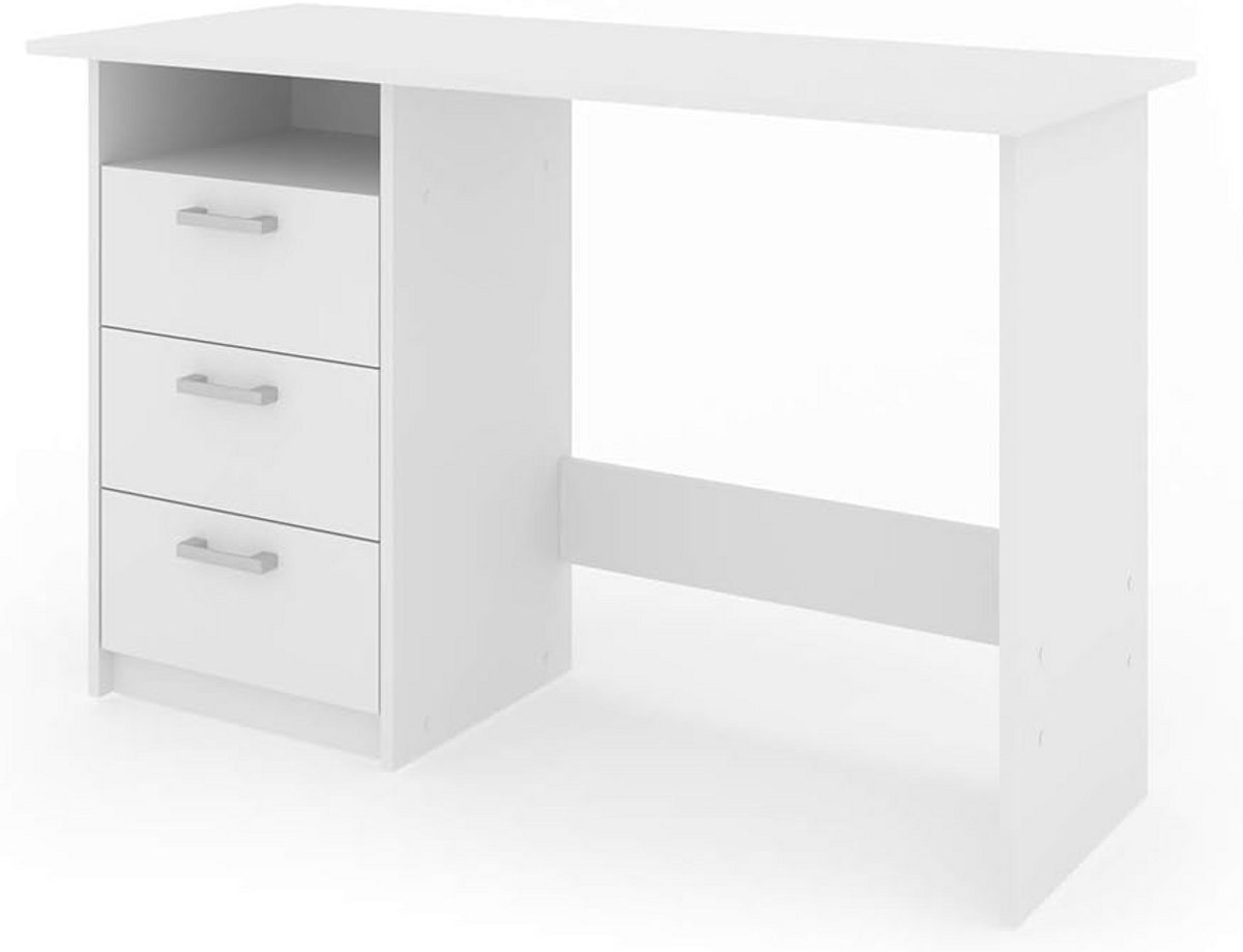 Wit Bureau met 3 Laden, 120 x 50 cm - Modern Werkplek Meubel