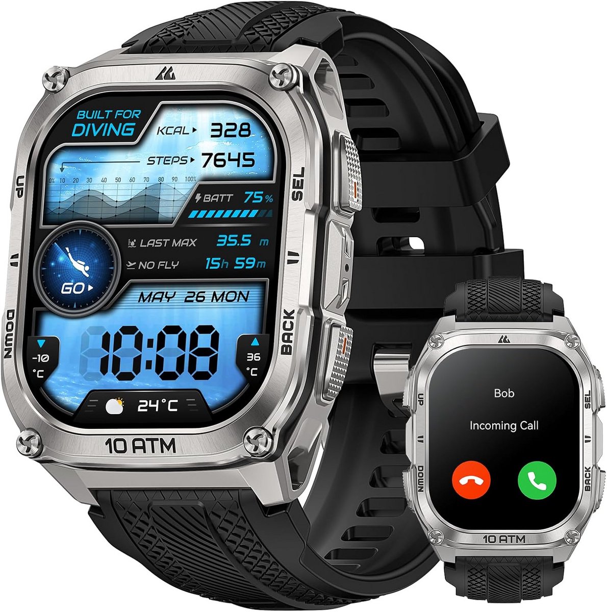 Robuuste Smartwatch met GPS, Offline Kaarten en 10 ATM Waterdichtheid