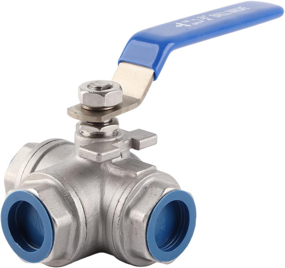 Kogelkraan Roestvrij Staal DN20 3/4 Inch Met Blauwe Handgreep