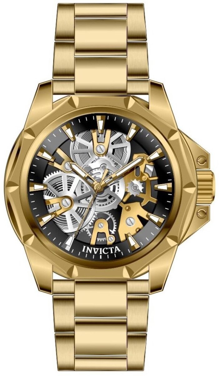Invicta Objet D Art 50380 Heren Horloge - Waterdicht - Analoog - Quartz Uurwerk - Roestvrij Staal met zwarte Wijzerplaat - 44mm
