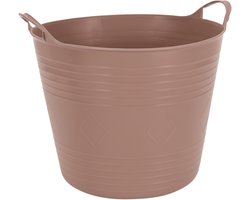 Excellent houseware flexibele wasmand - oudroze - 27 liter - kunststof - 42 x 40 x 35 cm