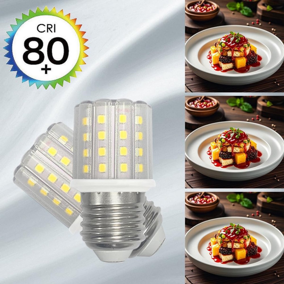 5x E27 LED Maïskolf Lampen 5W Koel Wit 6000K Vervanging 60W Halogeen, 360° Licht