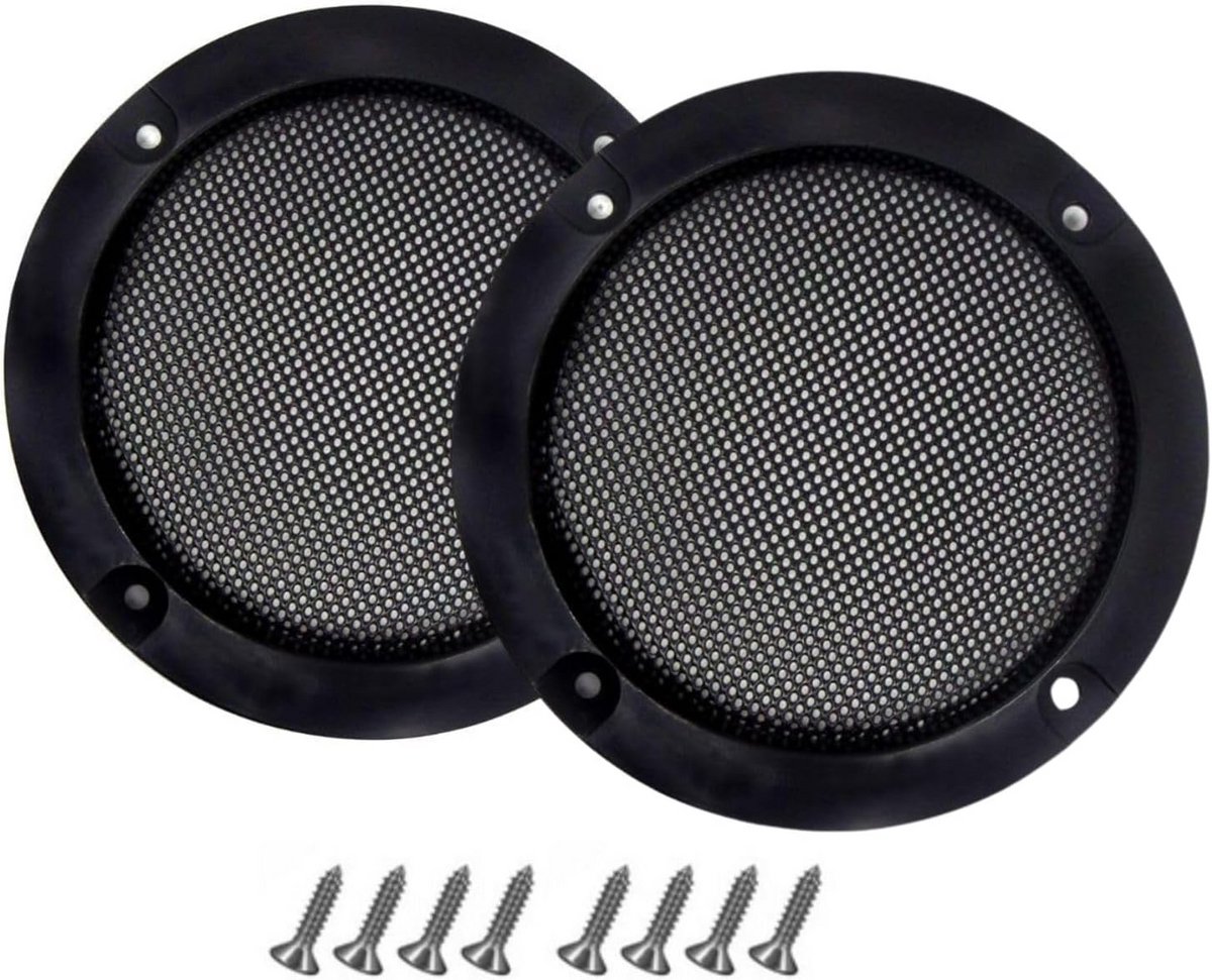 Set van 2 Speaker Grills 4 Inch - Zwarte Stalen Speaker Covers voor Woofer Bescherming