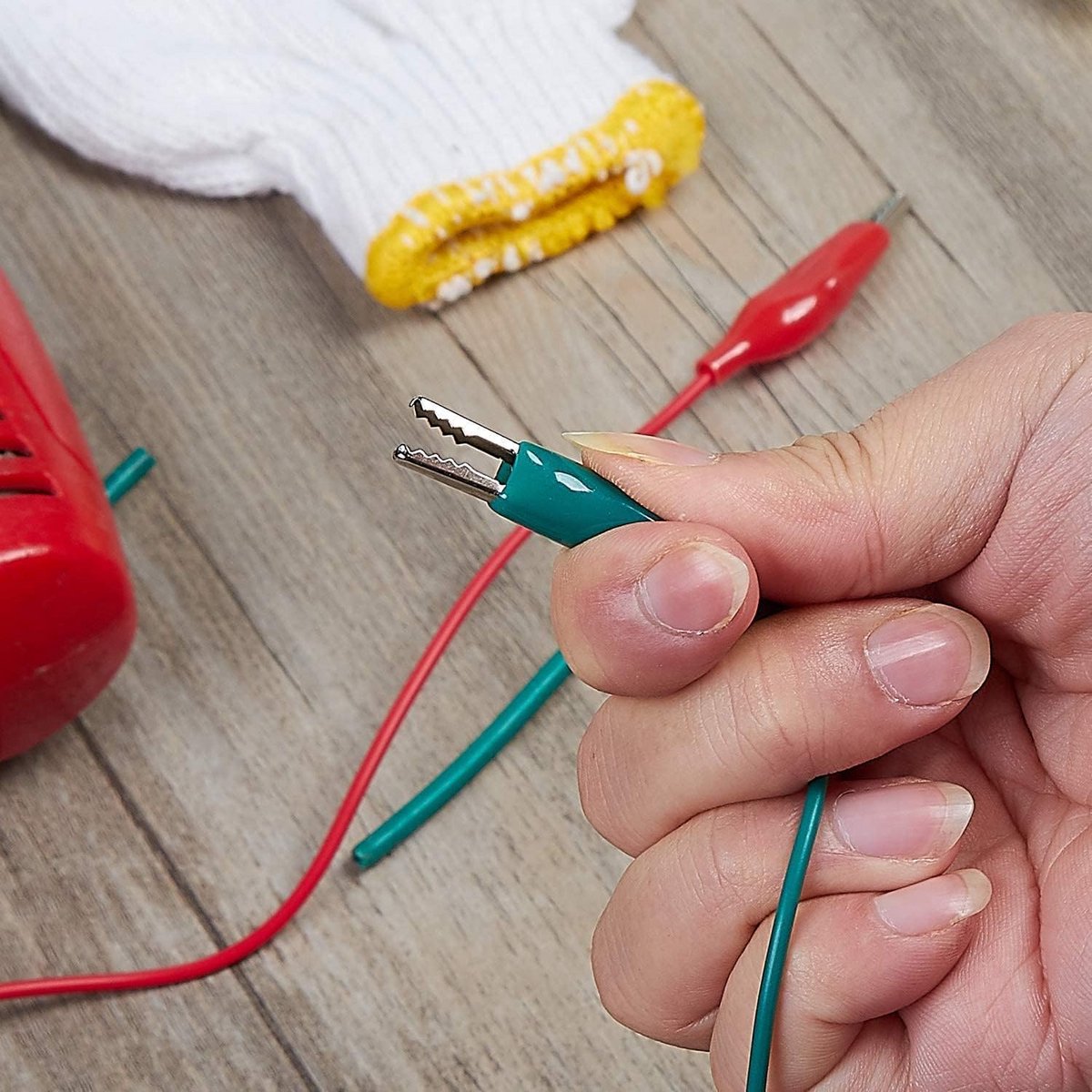 Meetkabel set met 10 krokodillenklemmen 50 cm voor elektrische testen