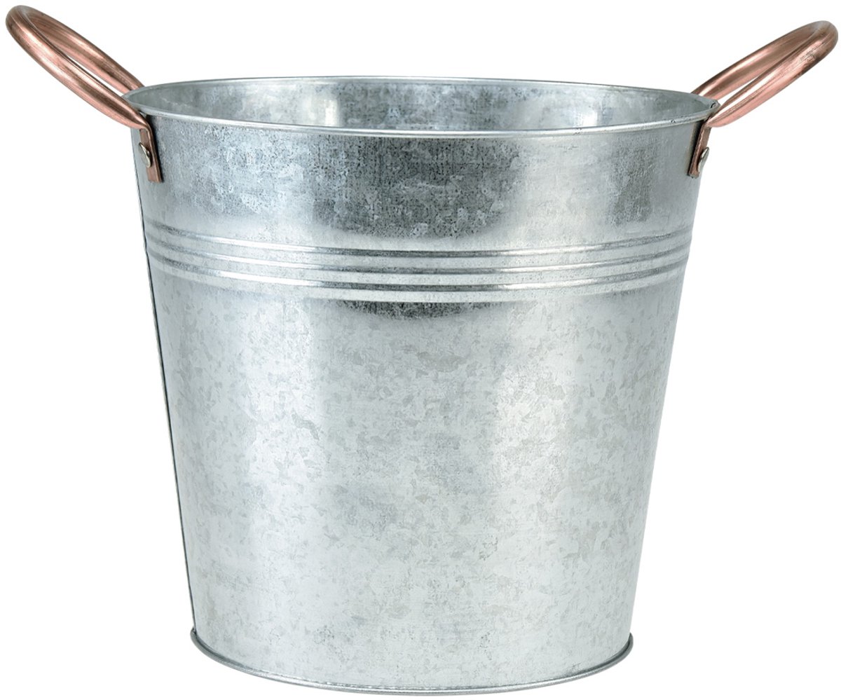 Metalen bloempot met handvatten, decoratieve emmer, Ø21cm H19,5cm