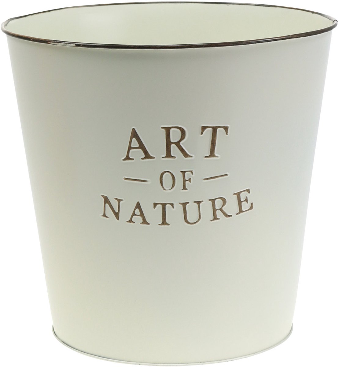 Bloempot Zink Art of Nature Crème Ø17.5cm H15cm