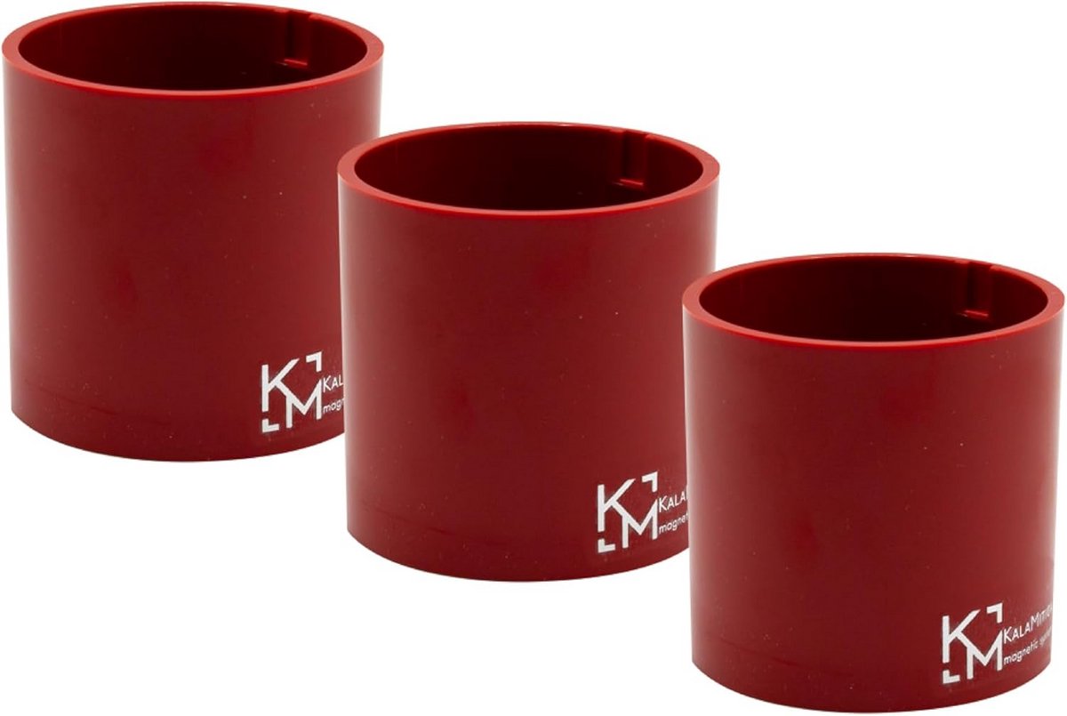 Set van 3 Magnetische Kruidenpotjes - Ø 6 cm - Rood