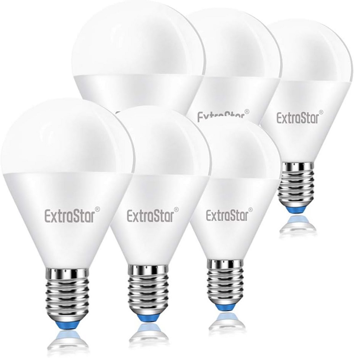 6x E14 LED Kaarslamp 8W Vervangt 64W Koudwit Licht 6500K Energiezuinig