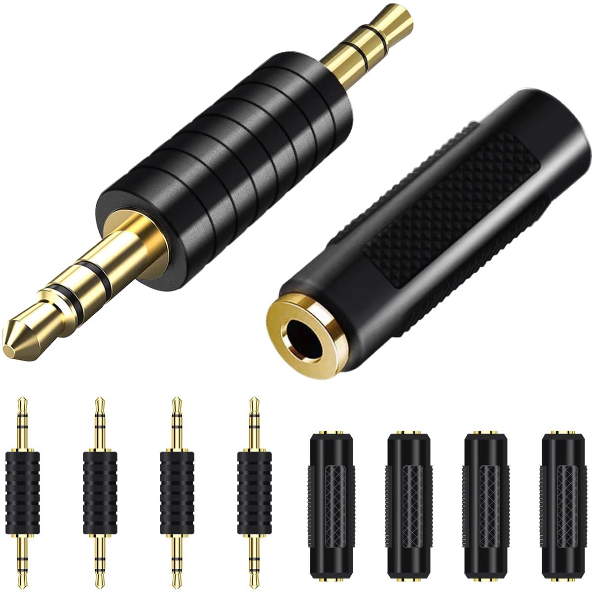 Set van 10x Audiokoppelaars Stereo Jack 3.5mm Mannelijk en Vrouwelijk
