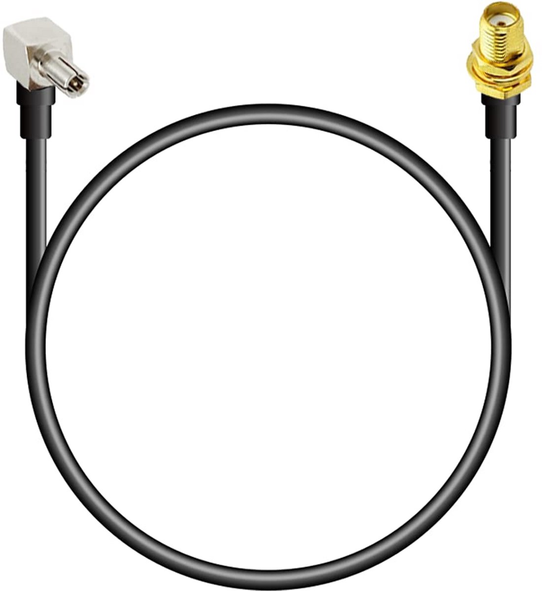 Verleng-/Adapterkabel SMA naar TS9 Rechte Hoek voor 2G 3G 4G Antennes en Dongels 30cm