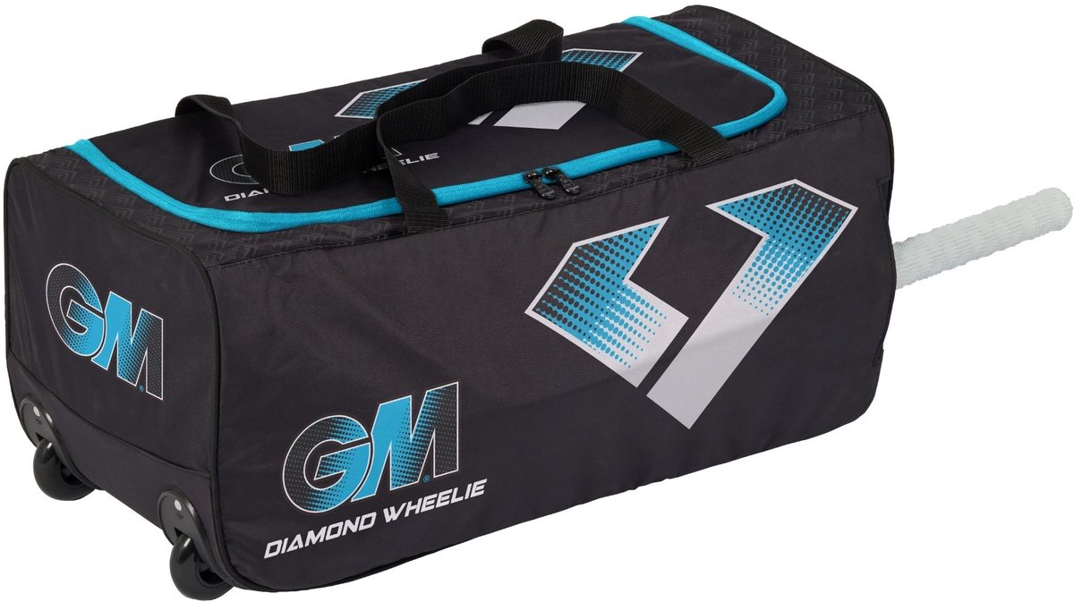 Gunn and Moore cricket tas Diamond 606 Wheelie - zwart blauw - sporttas.