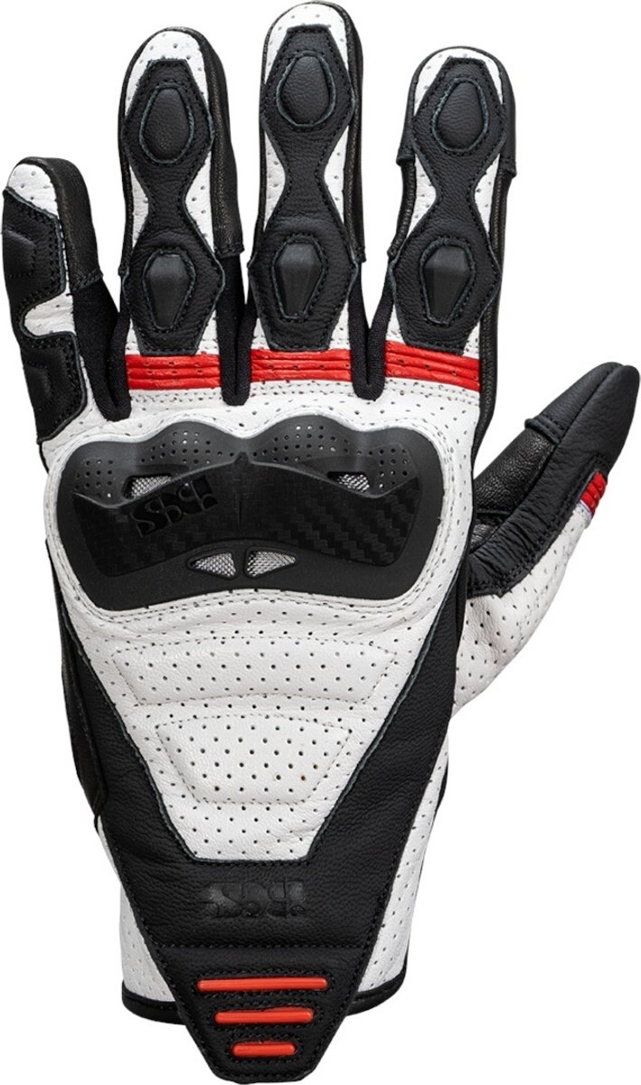 IXS Rapid 1.0 Geperforeerde Zwart Wit Rood Handschoenen - Handschoen
