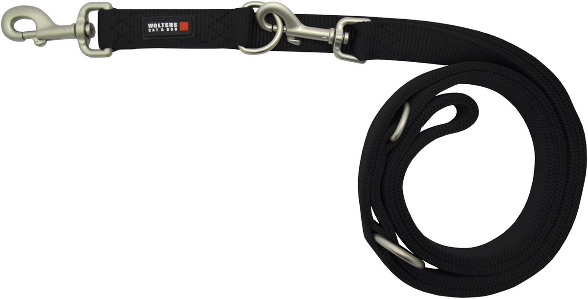 Wandellijn Hond - Hondenriem Nylon - Dagelijks Wandelen - Vier Functies - 300 cm 25 mm - Zwart