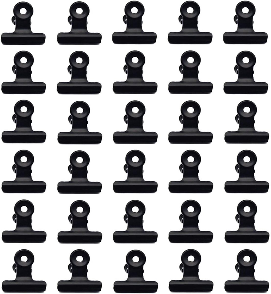 Metalen Ringclips - Bindmiddel Clips - Organiseren Thuis - Set van 30 stuks - 32 cm - Zwart