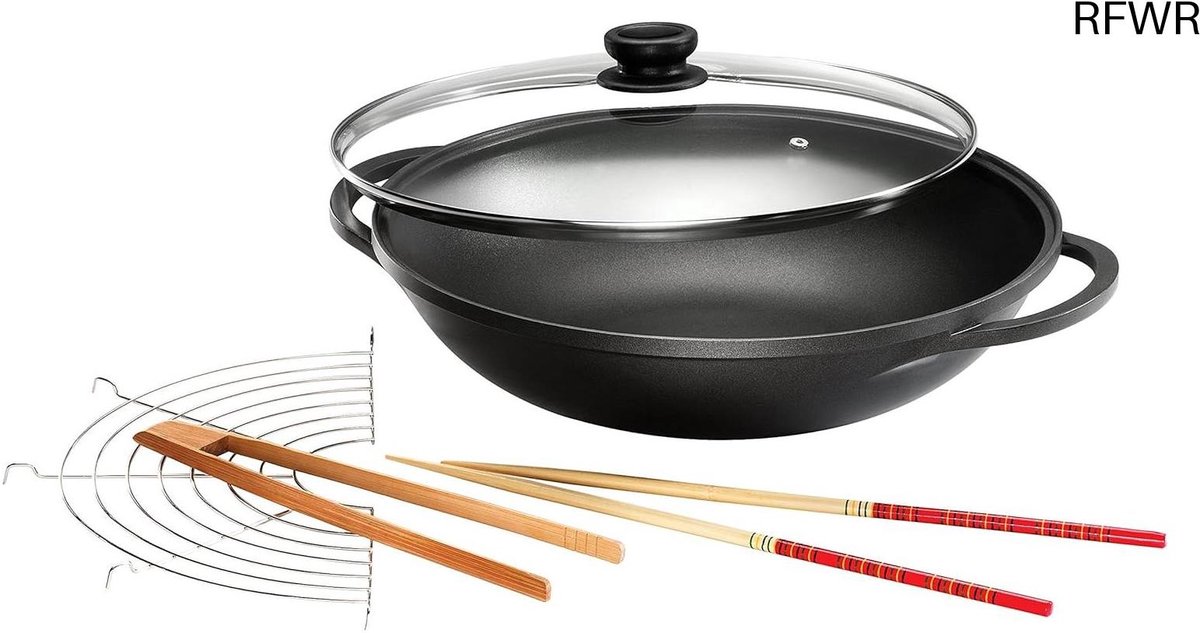 Inductie Wokpan Met Deksel - Wokpan - ergonomisch