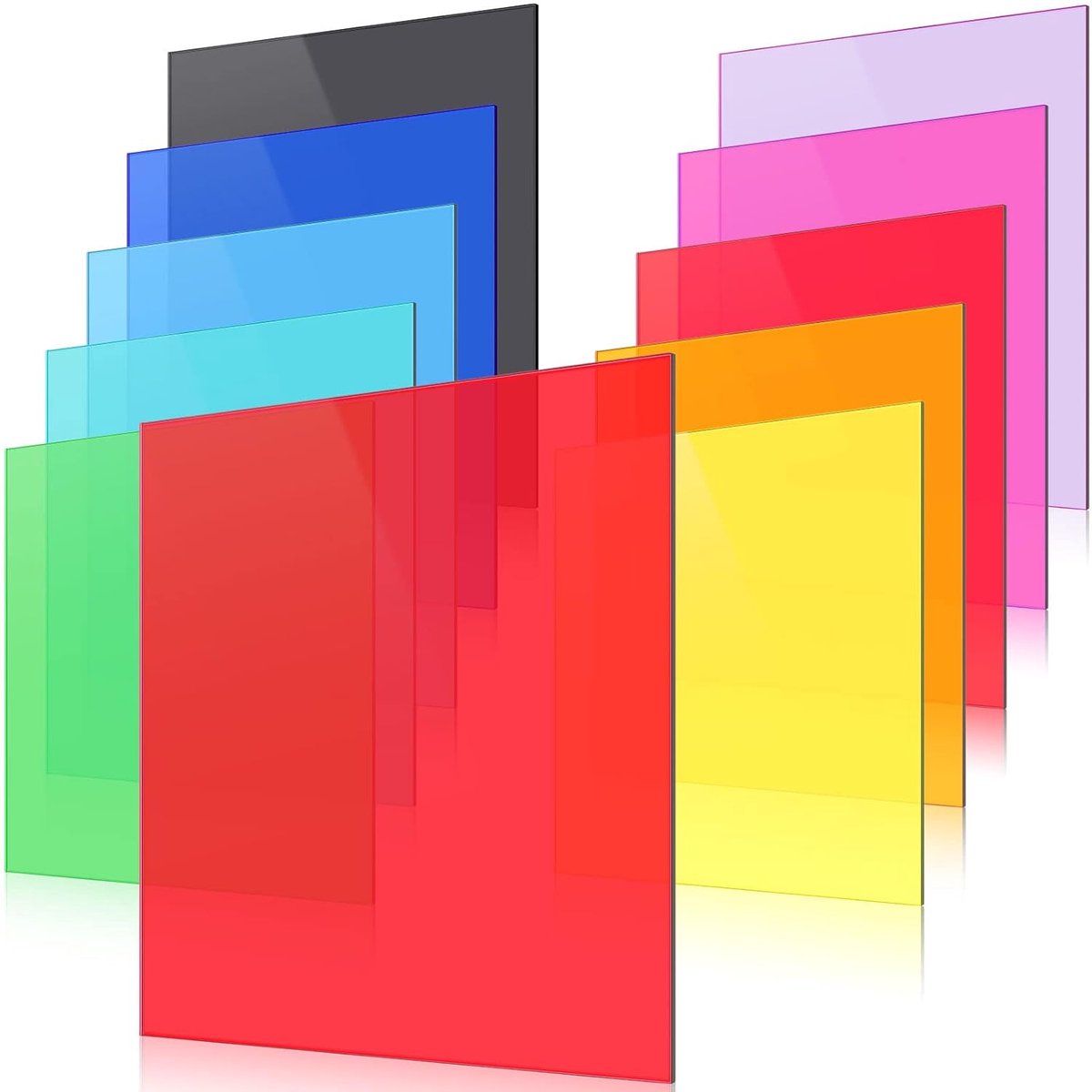 Acrylplaten Pakket - Gegoten Platen Panel - Doe-het-zelf Projecten - Beschermfolie Aanwezig - 30x30cm 10 Stuks - Transparant Gekleurd