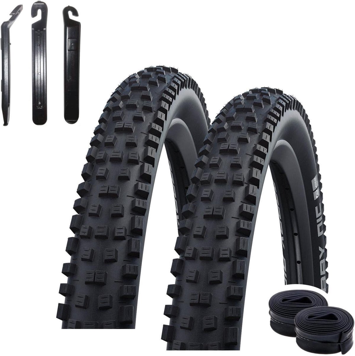 Fietsbanden en Slangen - Mountainbike Set - Off-road Rijden - Inclusief Bandenlichters - 29 x 225 - Zwart