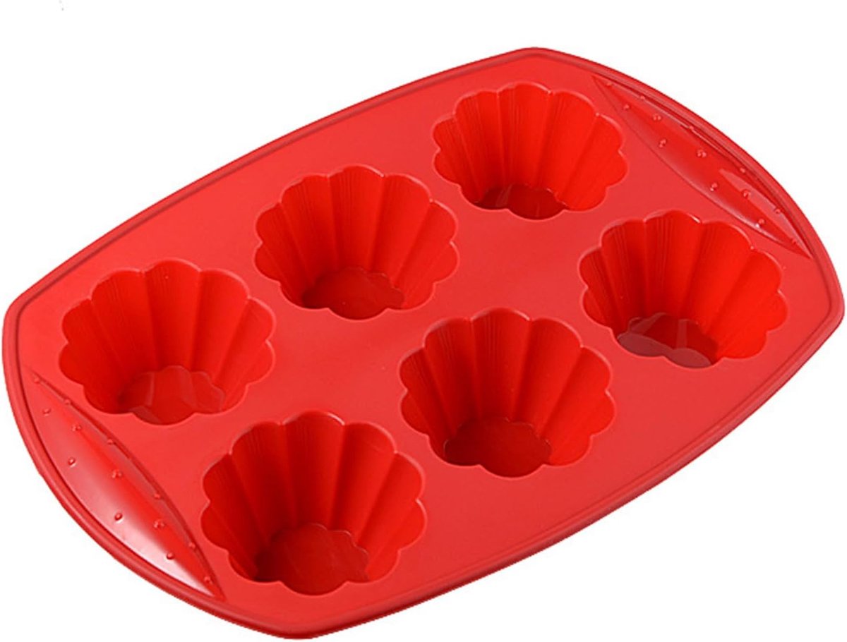 Siliconen muffinpan - Cupcakevorm bakplaat - Bakken thuis - 6 bloemvormen - 20x20x3 cm