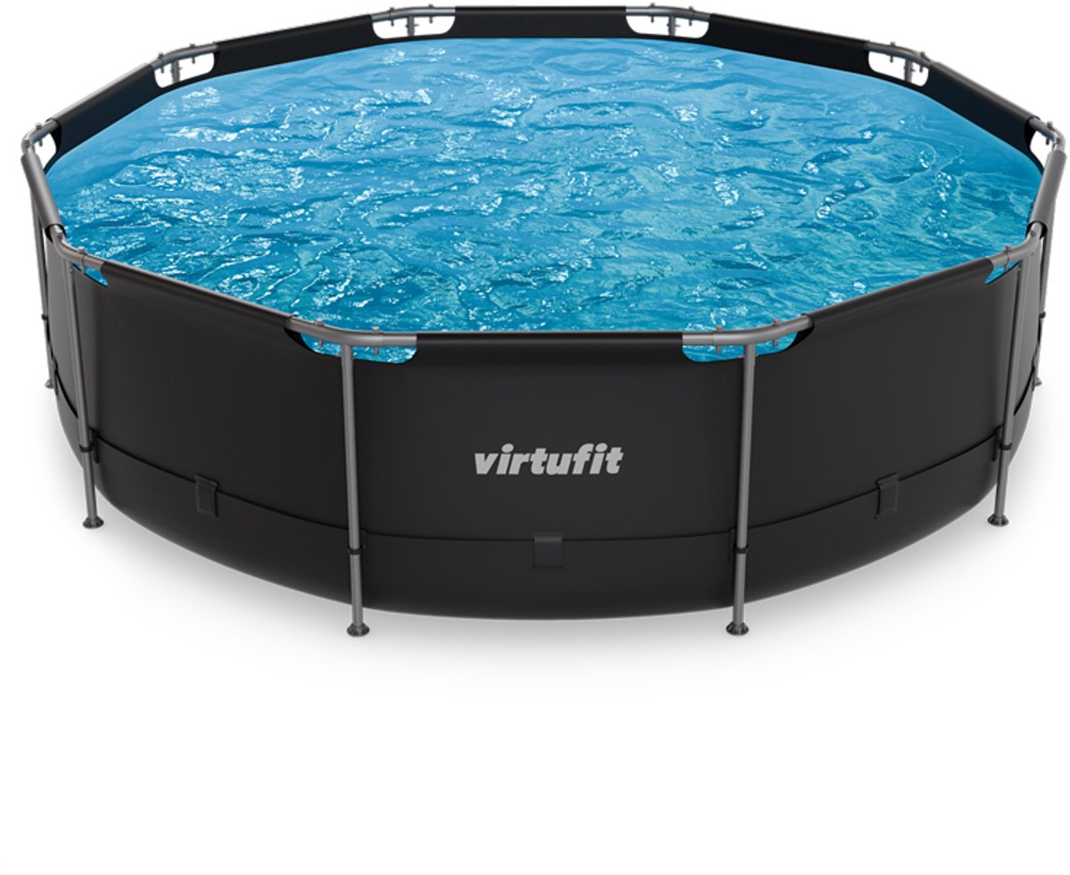 VirtuFit Rond Zwembad Ø366 x 100 cm - Opzetzwembad - Duurzaam & Veilig Stalen Frame - Antraciet — afbeelding 12