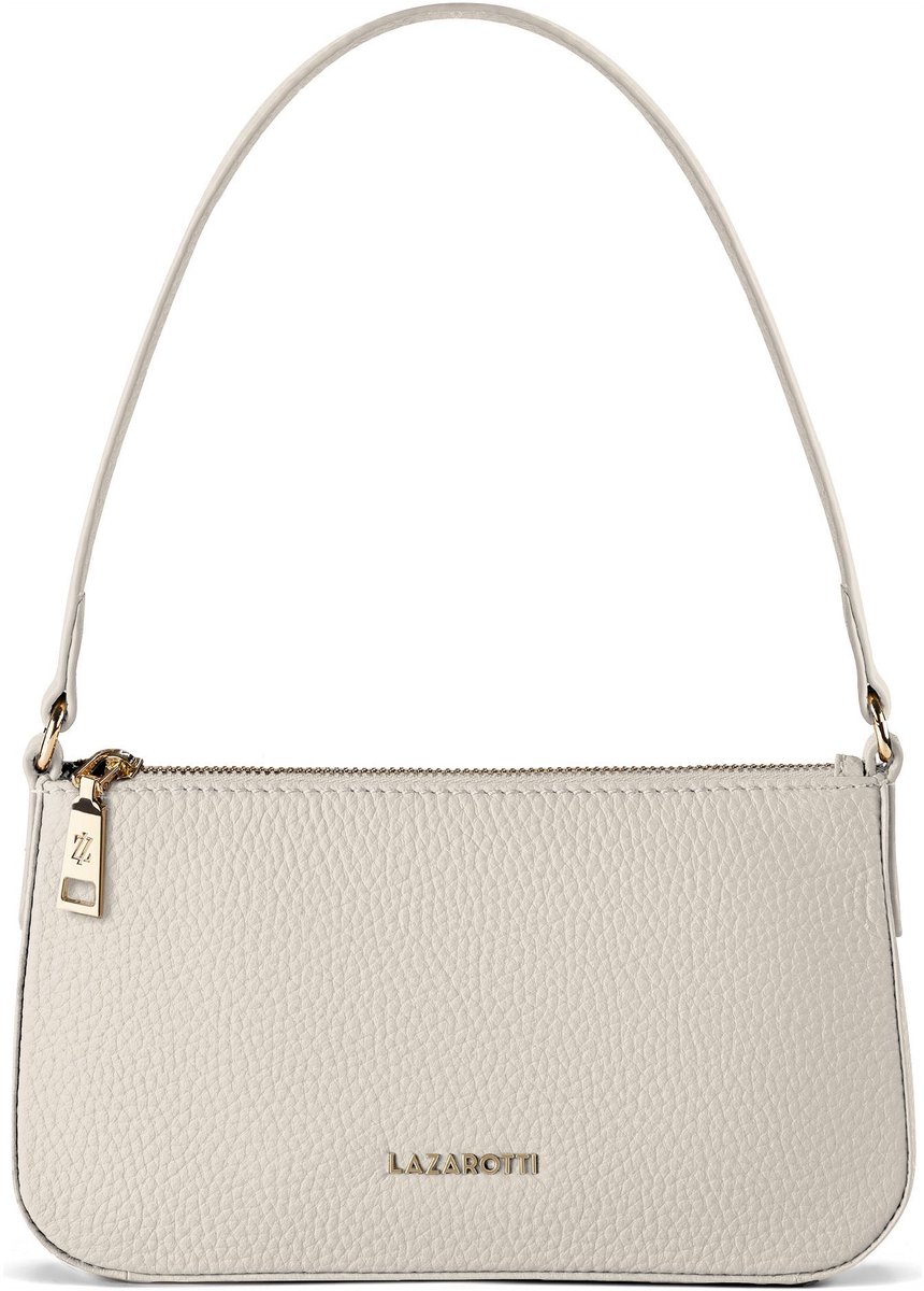 Lazarotti Leren schoudertas Bologna Leather Pochette Cream crème