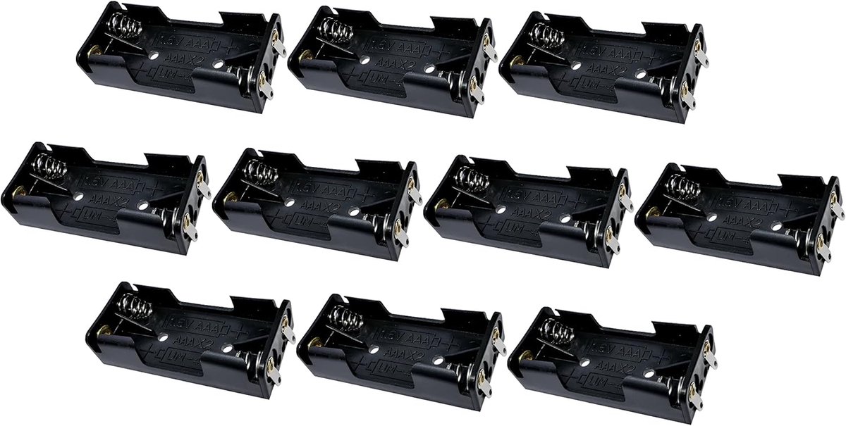 Batterijhouders Set - Batterijvakjes Houder - Projecten Voeden - Compact Ontwerp - 51x23x12 mm - Transparant