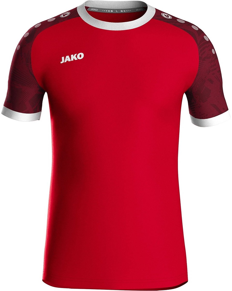 Jako Iconic Shirt Korte Mouw Heren - Sportrood / Wijnrood | Maat: 3XL