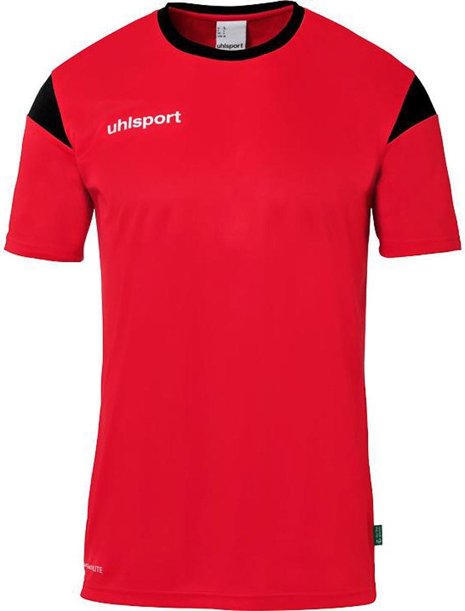 Uhlsport Squad 27 Shirt Korte Mouw Heren - Rood / Zwart | Maat: S