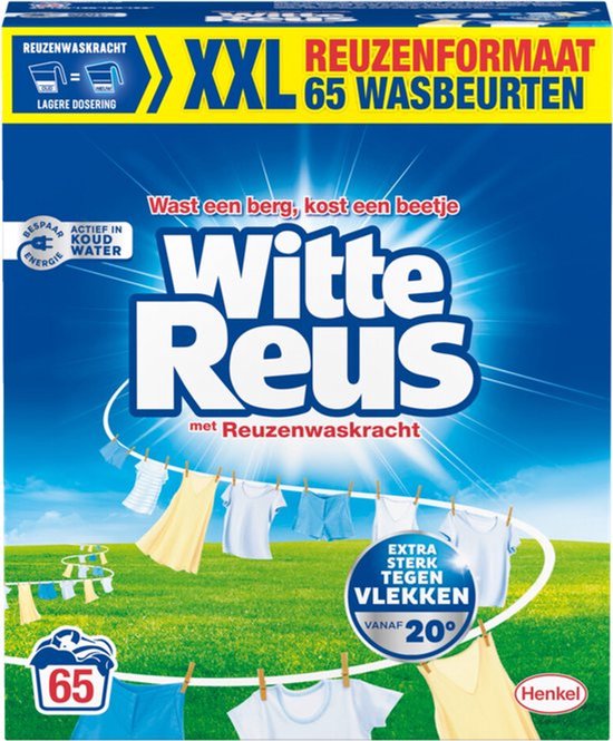 Witte Reus waspoeder – witte was – 65 wasbeurten
