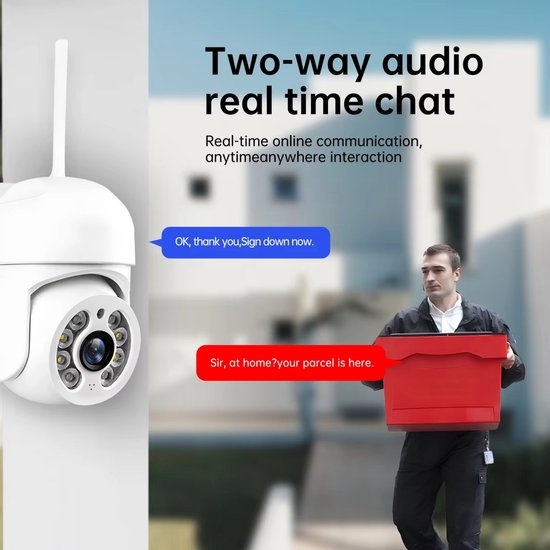 Beveiligingscamera, 3 MP HD Beveiligingscamera, Met SD kaart slot en Wifi. Werkt in de Tuya app. (wit) (GRATIS APP ZONDER RECLAME OF ABBONEMENT) — afbeelding 2
