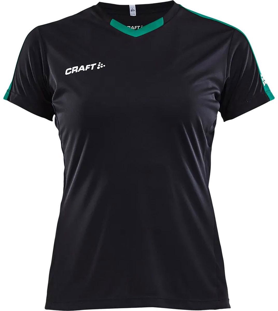 Craft Progress Contrast Shirt Korte Mouw Dames - Zwart / Groen | Maat: L