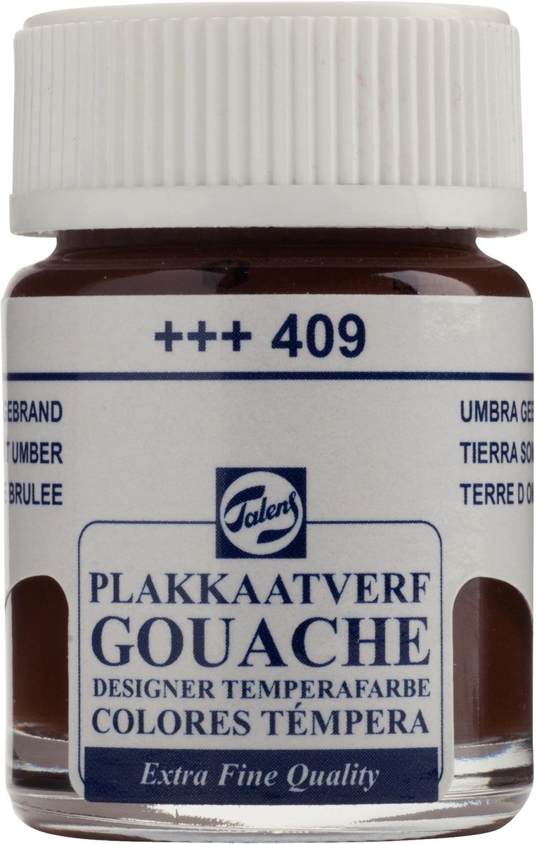 Talens Plakkaatverf Extra Fijn - 16 ml Omber 409 - Hoog gepigmenteerde matte professionele verf