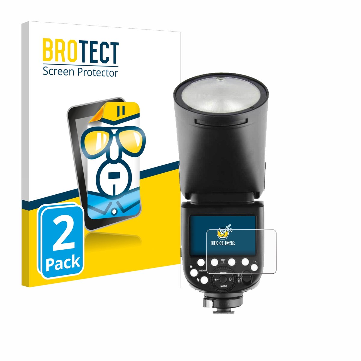 BROTECT - Screenprotector voor Godox TT685 II - Folie Beschermfolie transparant 2 Stuks