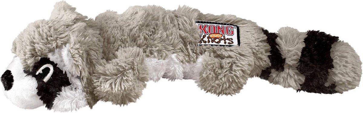 Honden Speelgoed - Touw Raccoon - Interactief Spelen - Minimale Vulling - Middelgroot Groot - Grijs