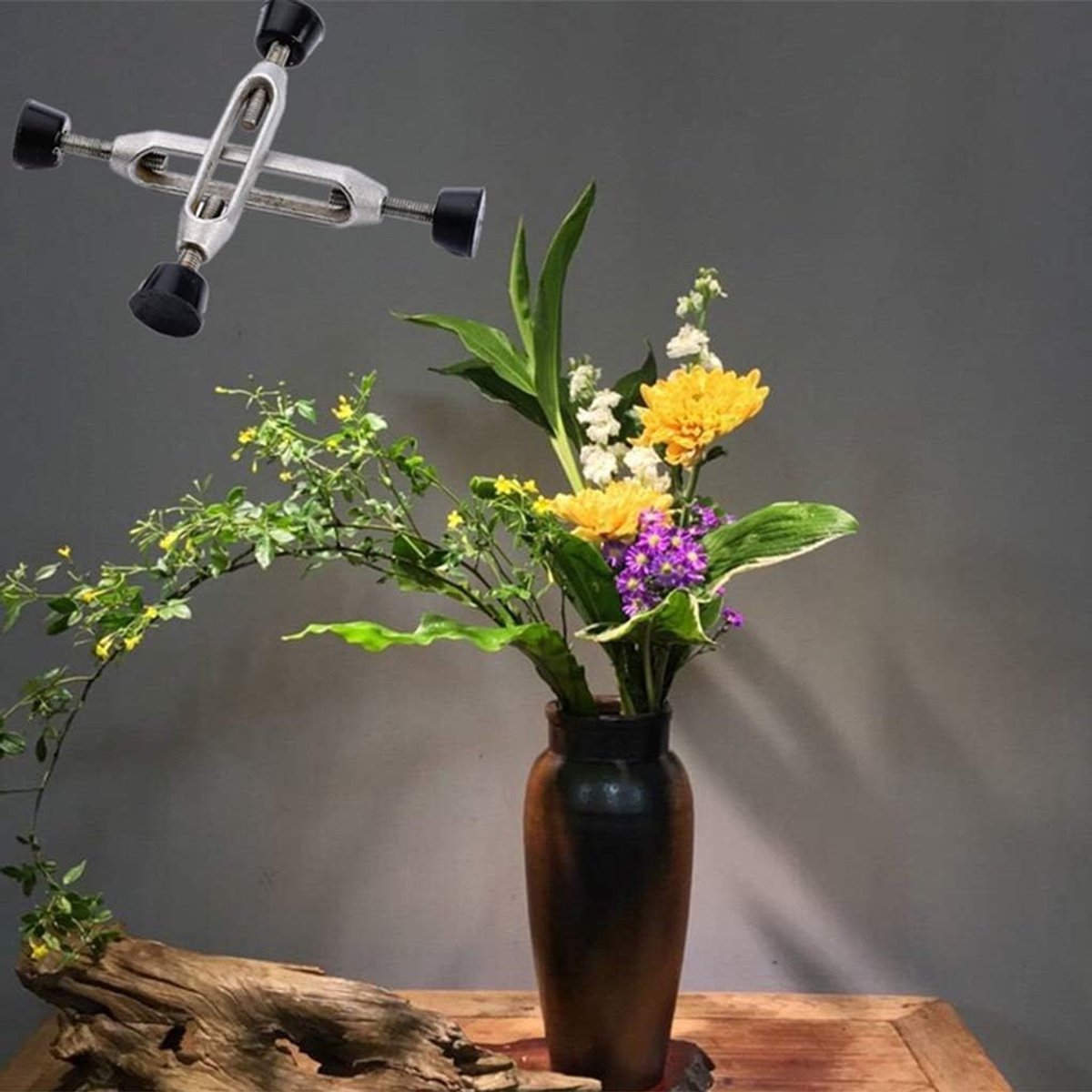 Bloemstuk Bevestiging Tool - Bloemschikken Fixer - Bloemen Schikken - Verstelbare Maten - S en L - Multicolor