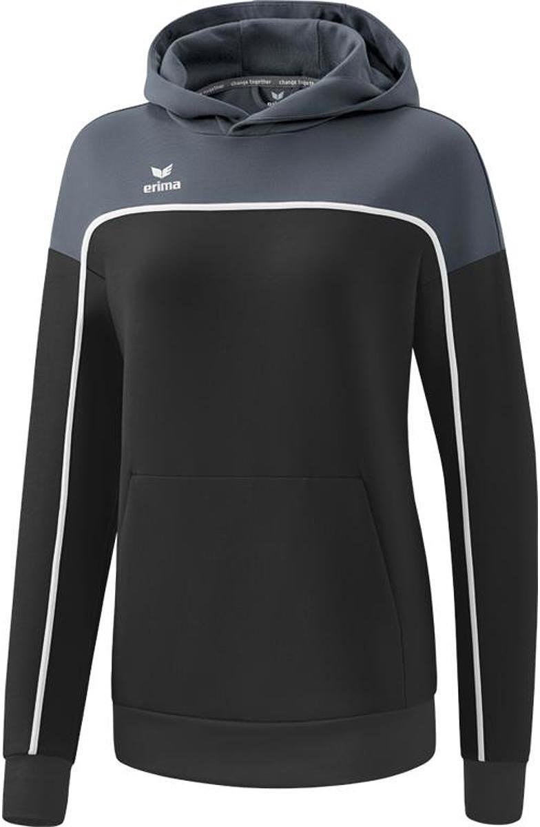 Erima Change Sweatshirt Met Capuchon Dames - Zwart / Slate Grey / Wit | Maat: 40