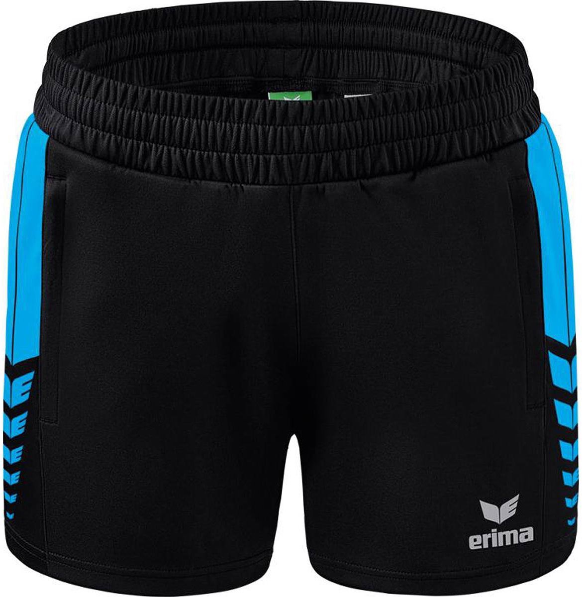 Erima Six Wings Worker Short Dames - Zwart / Curaçao | Maat: 36