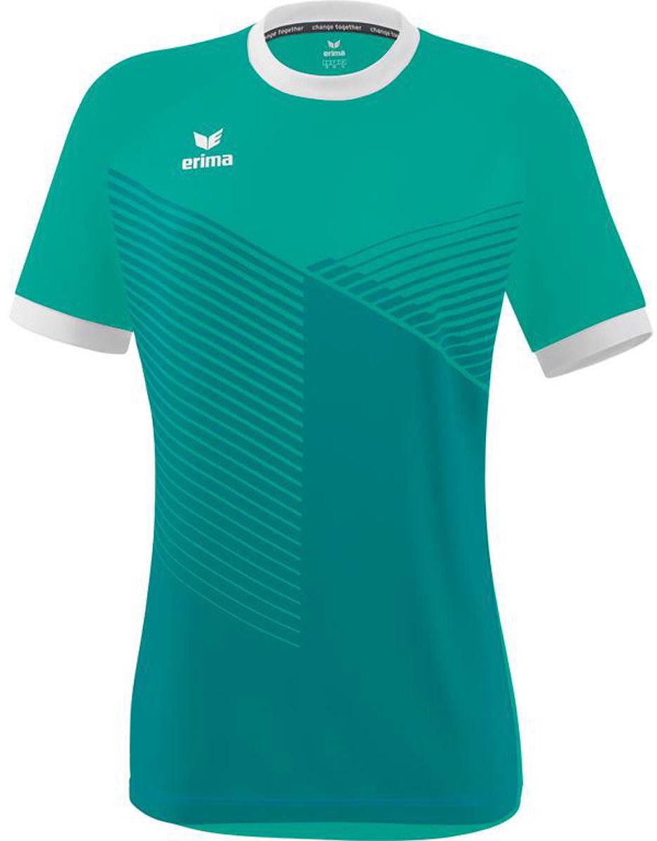 Erima Mantua Shirt Korte Mouw Dames - Columbia / Wit | Maat: 40