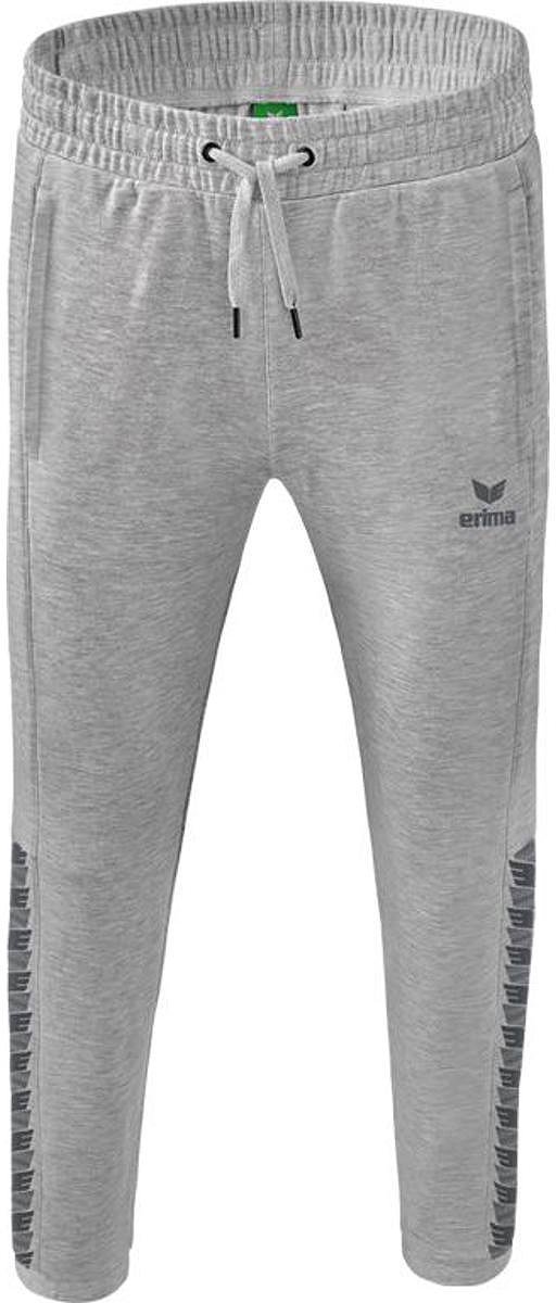 Erima Essential Team Sweatbroek Heren - Licht Grey Melange / Slate Grey | Maat: L