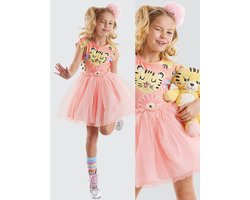 Denokids Leo&Flowers Tüllkleid Pink