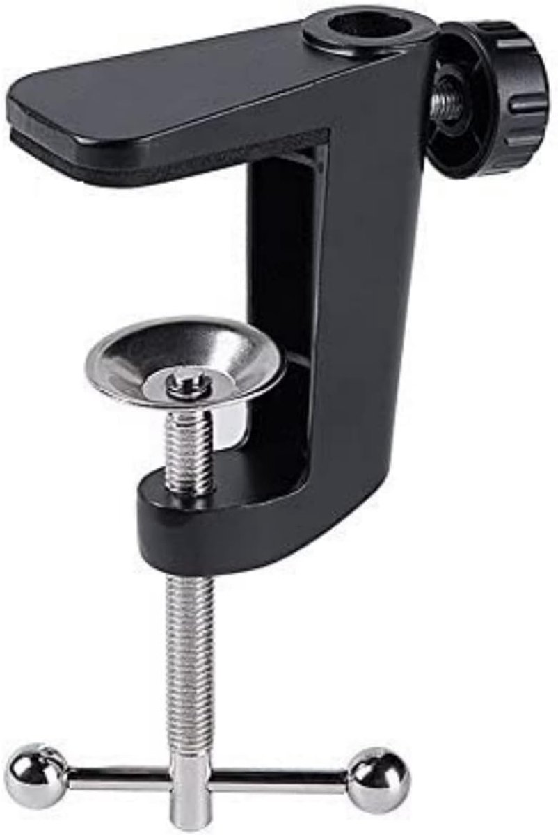 Bureau Klem - Montagebeugel - Microfoon Arm - Verstelbare C-Clamp - 0-60mm Bereik - Zwart