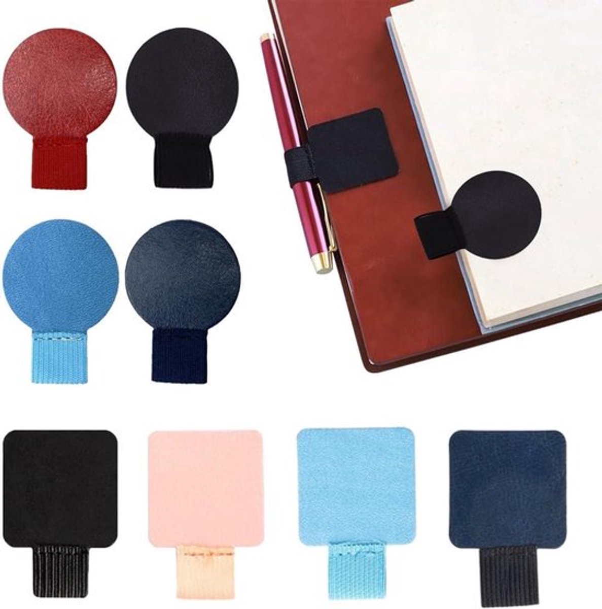 8 Stuks Zelfklevende Lederen Pen Houder Elastische Potlood Loop voor Notebooks en Meer